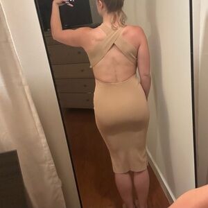 Elegant Tan Bodycon Dress